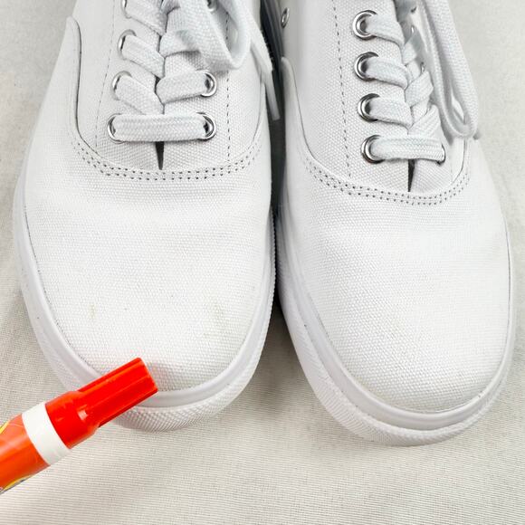 J Crew Factory Men\'s Canvas Lace up Sneaker Size 8 White
